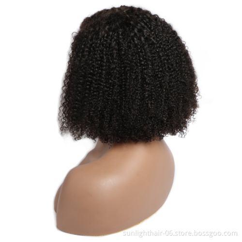 Brazilian afro Kinky Curly Human Hair Wigs 4x4 Lace Front Wig Sunlight Natural Pre Plucked Remy Hair Lace Wigs For Black Women